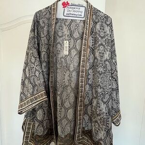 Max Studio Black and Brown Paisley Cape